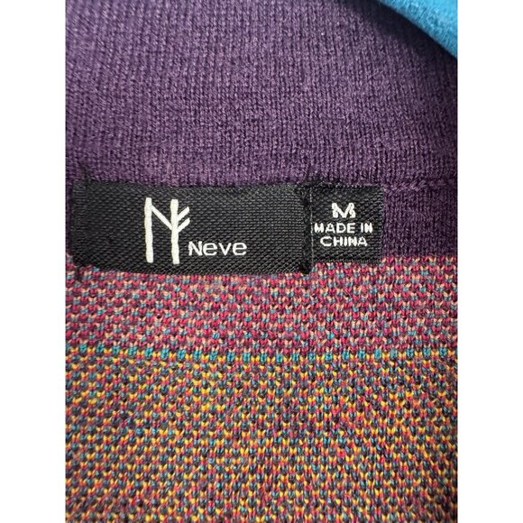 Neve Women Medium Wool Blend 1/4 Zip Sweater Geo Apres Ski Nordic Cozy Snowflake - Picture 4 of 9